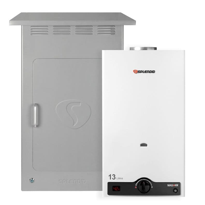 Pack Calefont 13L Tiro Natural Gas Licuado + Gabinete Blanco