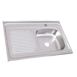 Lavaplatos Sobreponer 800x500 Izquierdo Monomando Splendid Plateado Metalico