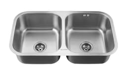 Lavaplatos Doble Bajo Cubierta 820 X 460 Splendid Acero Inox Plateado Metalico