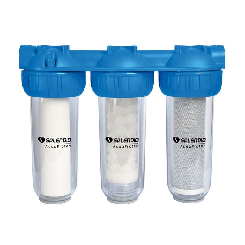Filtro de Agua Triple Antisarro Sedimentos, Cloro Splendid Gris