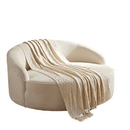 MANTA DECORATIVA CON DISENO LINEAS ZIGZAG 127X172 CM M07 Beige