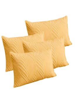 SET DE 4 FUNDAS DE COJIN SERIE HOJAS 30X50 CM AMARILLO
