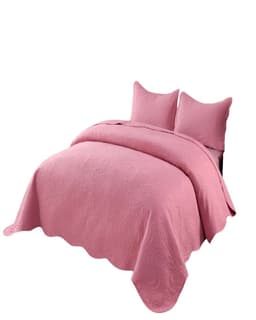 QUILT CUBRECAMA DE VERANO KING CON RELIEVE COLOR ROSADO