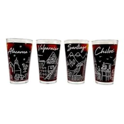 SET 4 VASOS CHILE COLLECTION GLASSO