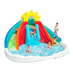 Parque Castillo Tobogan Acuatico Inflable 4.50x3.82x2.77m Celeste