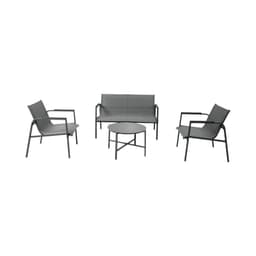 Juego Set Terraza Portofino 4 Piezas Con Cojin Northwest Gris