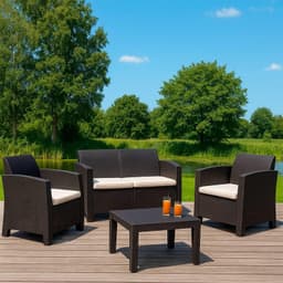 Juego Set Terraza Menorca 4 Piezas Con Cojin Northwest Cafe