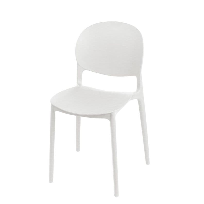Silla Plastico Apilable Deco Sevilla Blanca Escandinavia Blanco