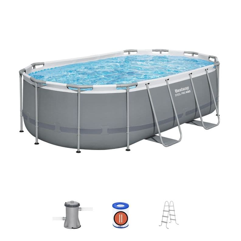 Piscina Bestway Ovalada Filtro + Accesorios 4.27X2.50X1.00M Gris