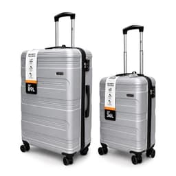 Set 2 Maletas Northpak Resistente Ultraliviana 20"+28" Plata Plateado