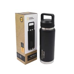 Botella Metalica Termica Doble Boca Ajustable Angosta y Ancha 800ml Negro