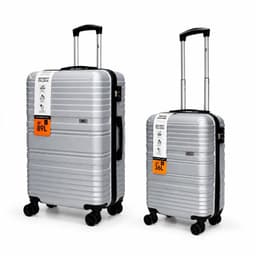 Set 2 Maletas Northpak Resistente Ultraliviana 20"+28" Plata Plateado
