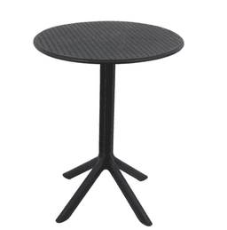 Mesa Cocina Terraza Jardin Redonda Rostad 77x60x60cm Negra Negro