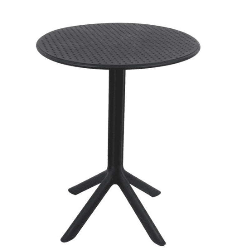 Mesa Cocina Terraza Jardin Redonda Rostad 77x60x60cm Negra Negro