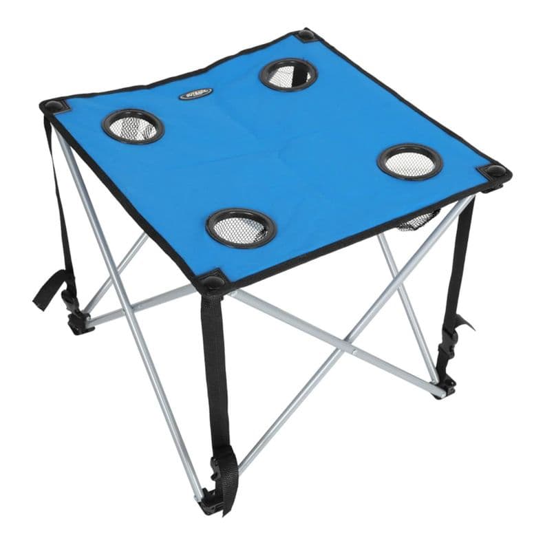 Mesa Plegable Porta Con Vasos Outback Azul