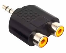 Adaptador Splitter Audio 2 Rca Hembra 1 Plug Jack 3.5 Macho Negro