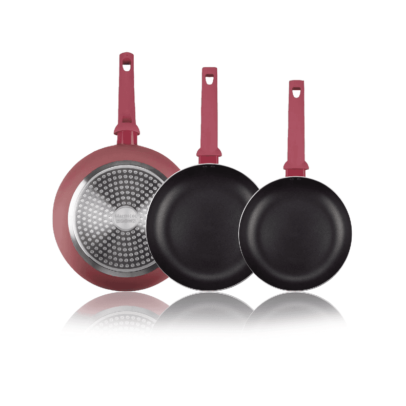 Set de sartenes Marmicoc Spring Granate de 18+20+24 cm
