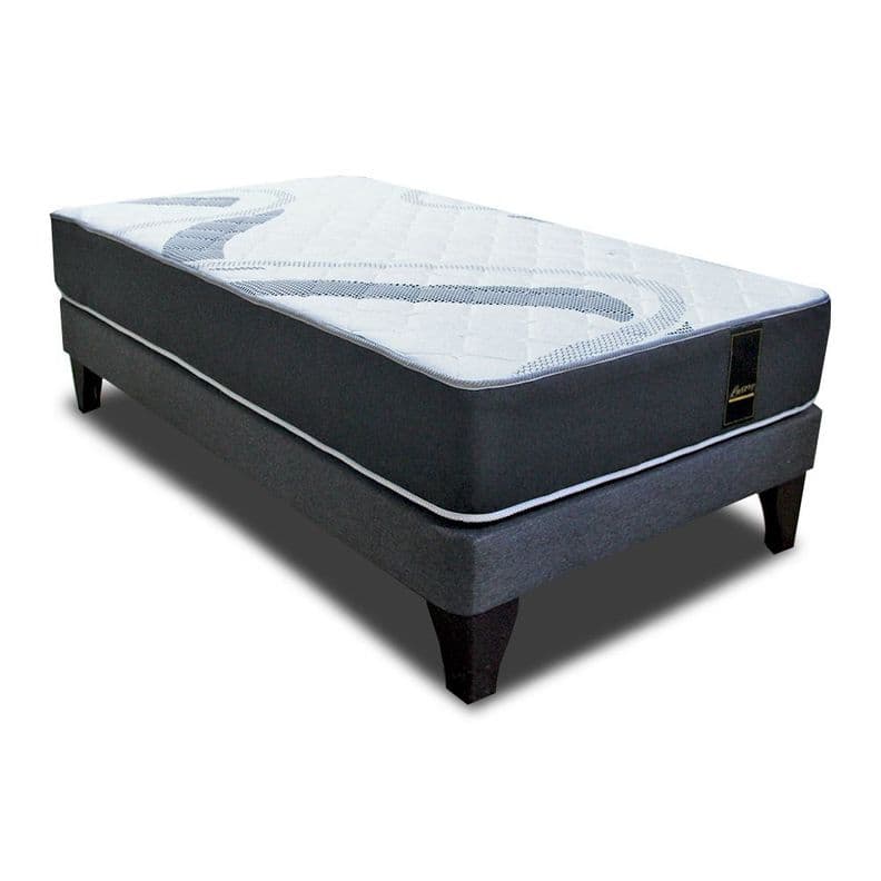 Cama Europea Sleepwell Pocket Luxory 1 Plaza Negro