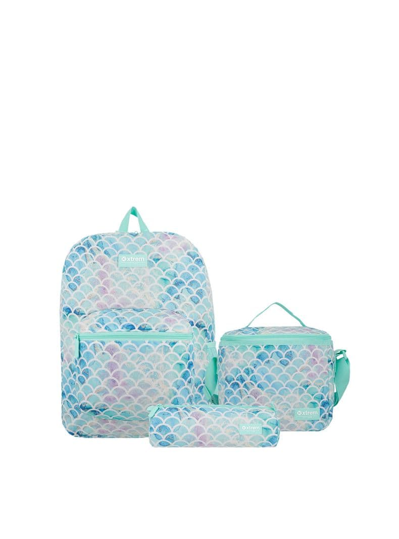 Triple Pack 5XT Mochila Nina Xtrem Verde Agua Verde Pastel M