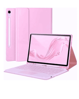 Funda con teclado Bluetooth Touchpad para Samsung S9 / S9 Fe 10.9" Rosado