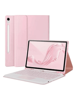 Funda con teclado Bluetooth Touchpad para Samsung S9 / S9 Fe 10.9" Rosado Nude