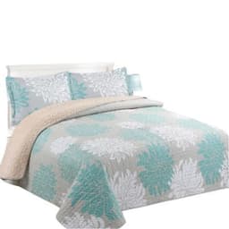 Cubrecama Sherpa 1.5 Plazas - Gris Ramas M932