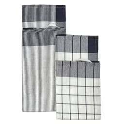 SET DE 3 PANOS DE COCINA TEJIDO 100%ALGODON NEGRO