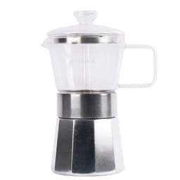 Cafetera Italiana Aluminio Vitrex Crystal 6 Tazas Acero