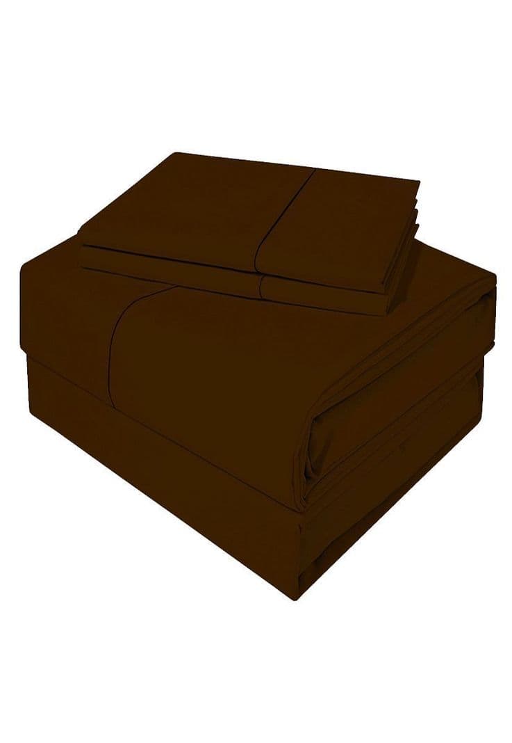 Juego de sabana 200 hilos 1pl diversion liso chocolate Cafe