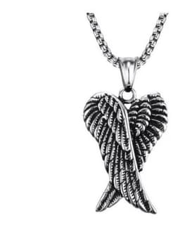 Collar Alas Angel Royal Madriz Acero Inoxidable Silver 60cm Plateado