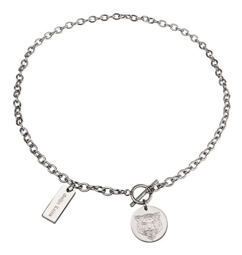 Collar De Tigre As De Picas Acero Quirurguico Hombre Plateado