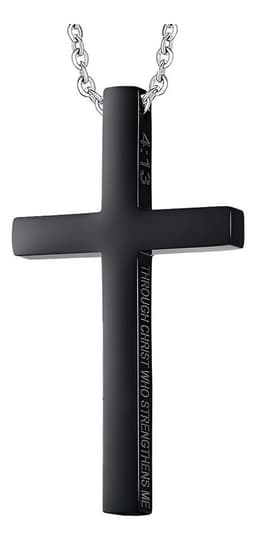 Collar Cruz Black Space Hombre Mujer Moda Masculina Negro