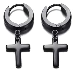 Aros Punk Cruz Black Hombre Mujer Moda 2019 Negro