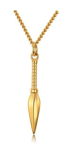 Collar De Kunai Gold Titanio Hombre Mujer Moda 2022 I Dorado