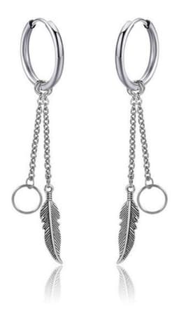 Aros Punk Plumas Aro Silver Space Hombre Mujer 2021 Plateado