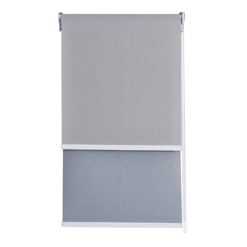 Cortina Roller Doble Blackout/Sunscreen 100X250 Cm Gris Sunfree