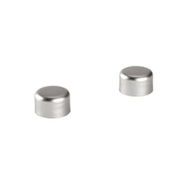 Pack 2 Unidades Terminal Tope De Metal Satin 19 Mm Plateado Metalico