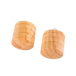 Pack 2 Unidades Terminal Tope De Madera Natural 19 Mm Cafe Claro