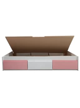 Cama Infantil Juvenil tres cajones 1 Plaza Linea Minimal Rosa Pastel blanco Rosa Pastel Rosado Claro