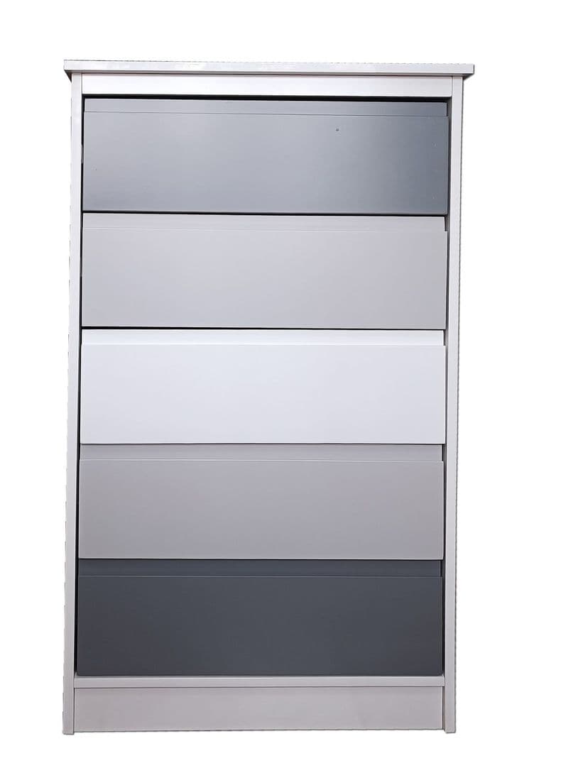 Cajonera 5 Cajones Gris Grafito Blanco Premium
