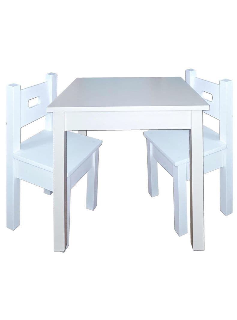 Mesa Infantil Blanca con 2 Sillas Blancas Blanco