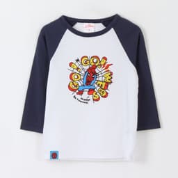 Polera Manga Larga Nino Go Go Webs Spiderman Blanco Marvel 2