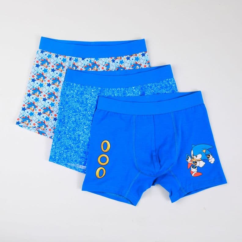 Tripack Boxer Nino Full Print Azul Sonic Celeste 12