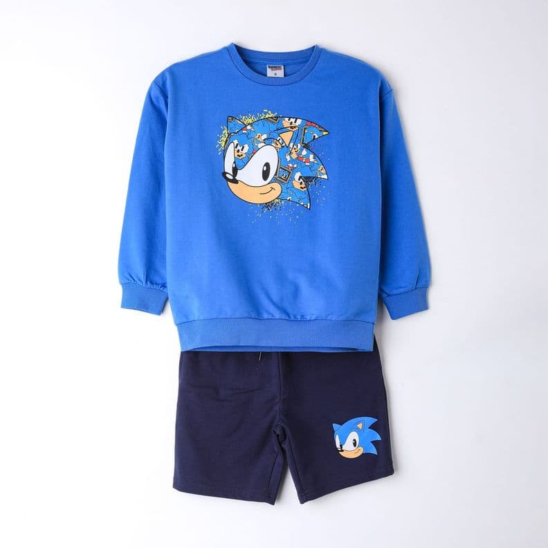 Conjunto Nino Sonic Corto Azul 12