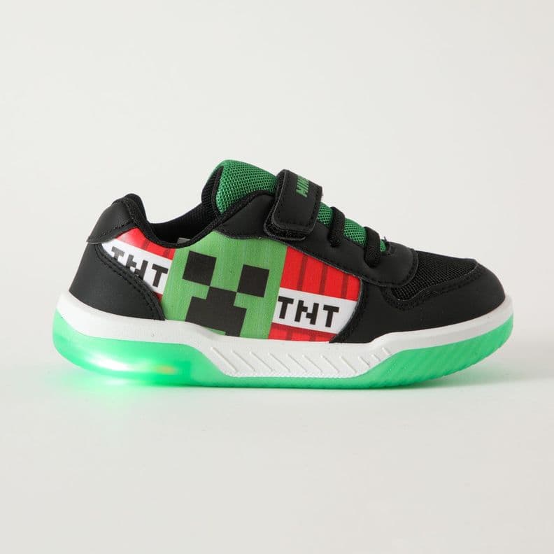Zapatillas Con Luces Nino Tnt Negro Minecraft 24