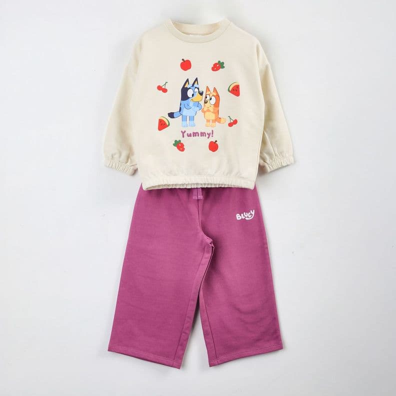Conjunto Buzo Nina Bluey Frutillas Blanco 8