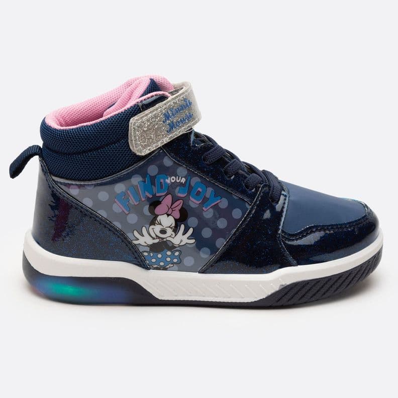 Zapatillas Con Luces Nina Feliz Minnie Azul Disney 26