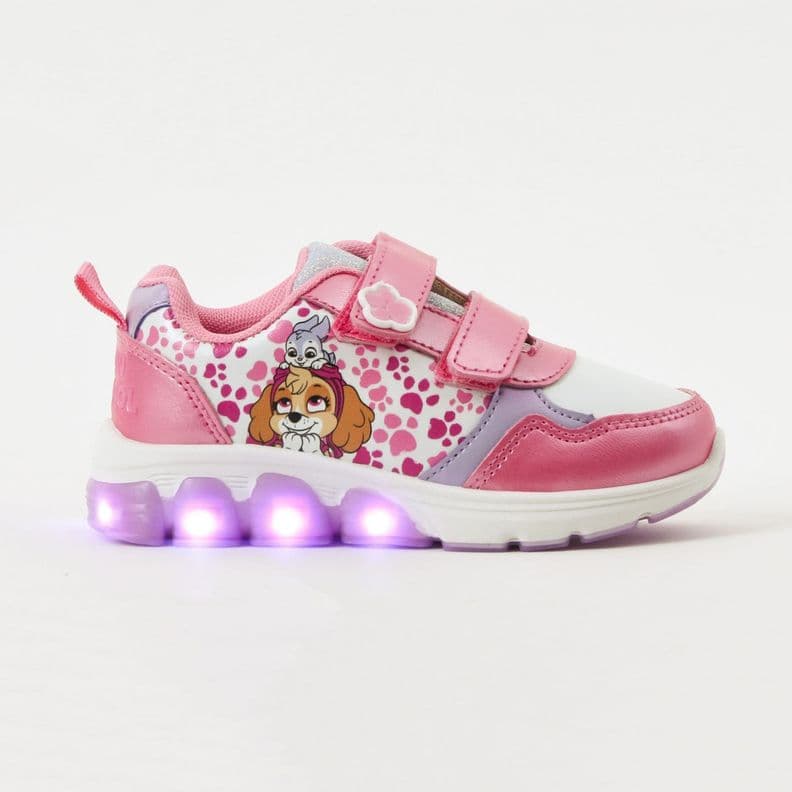 Zapatilla Luces Nina Paw Patrol Patitas Rosado 28