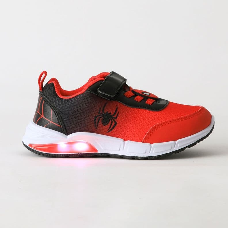 Zapatilla Luces Nino Velcro Spiderman Rojo Marvel 28