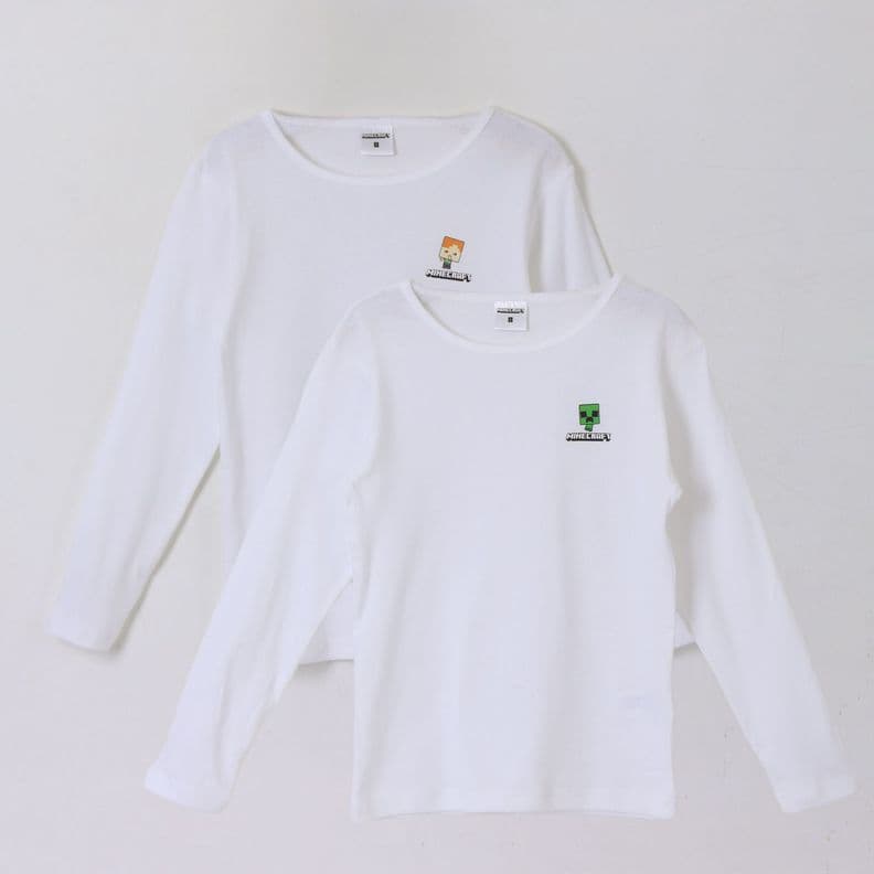 Bipack Camiseta Escolar Nino Manga Larga Blanco Minecraft 10